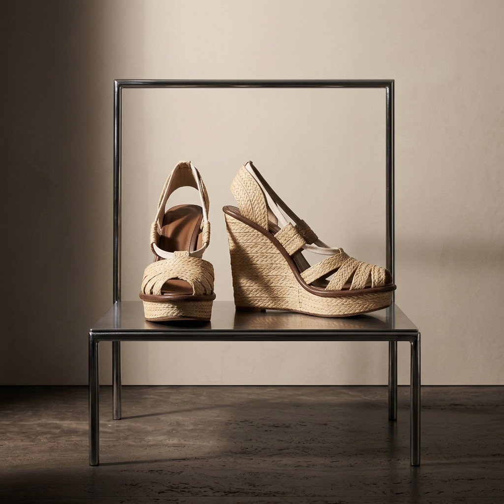 Bottega Veneta raphia wedges — visuel studio Rated N Archive