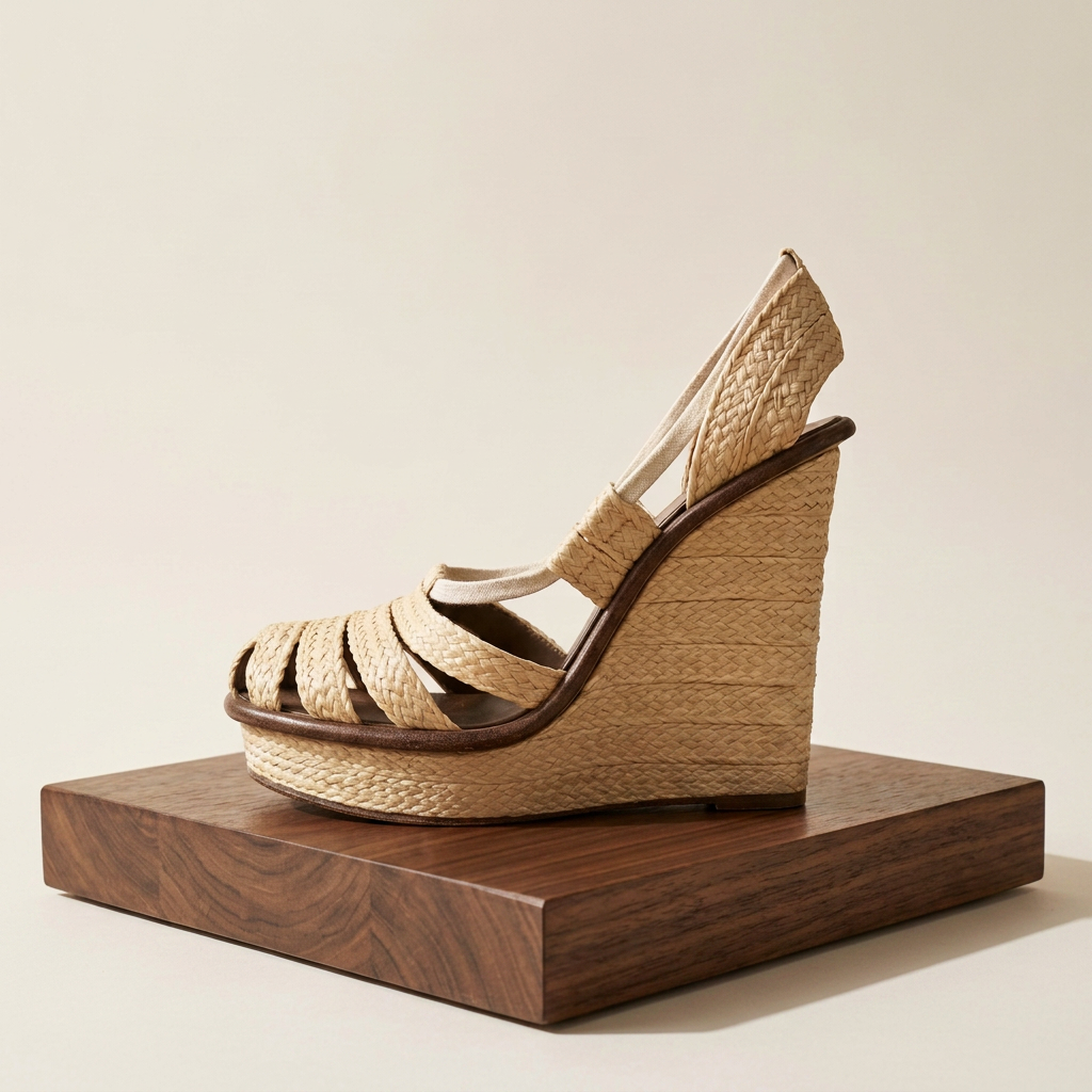 Bottega Veneta raphia wedges — visuel studio Rated N Archive