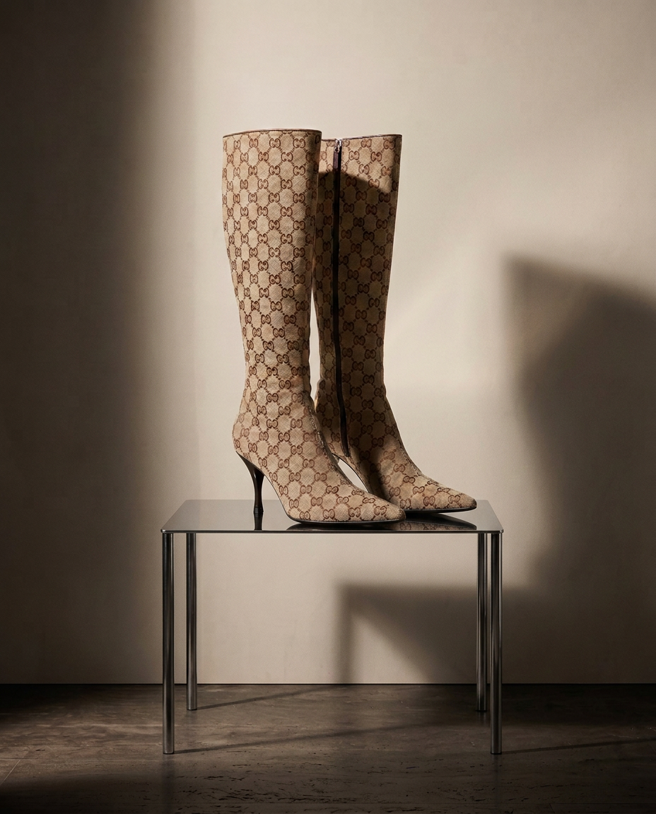 Gucci monogram boots — visuel studio Rated N Archive