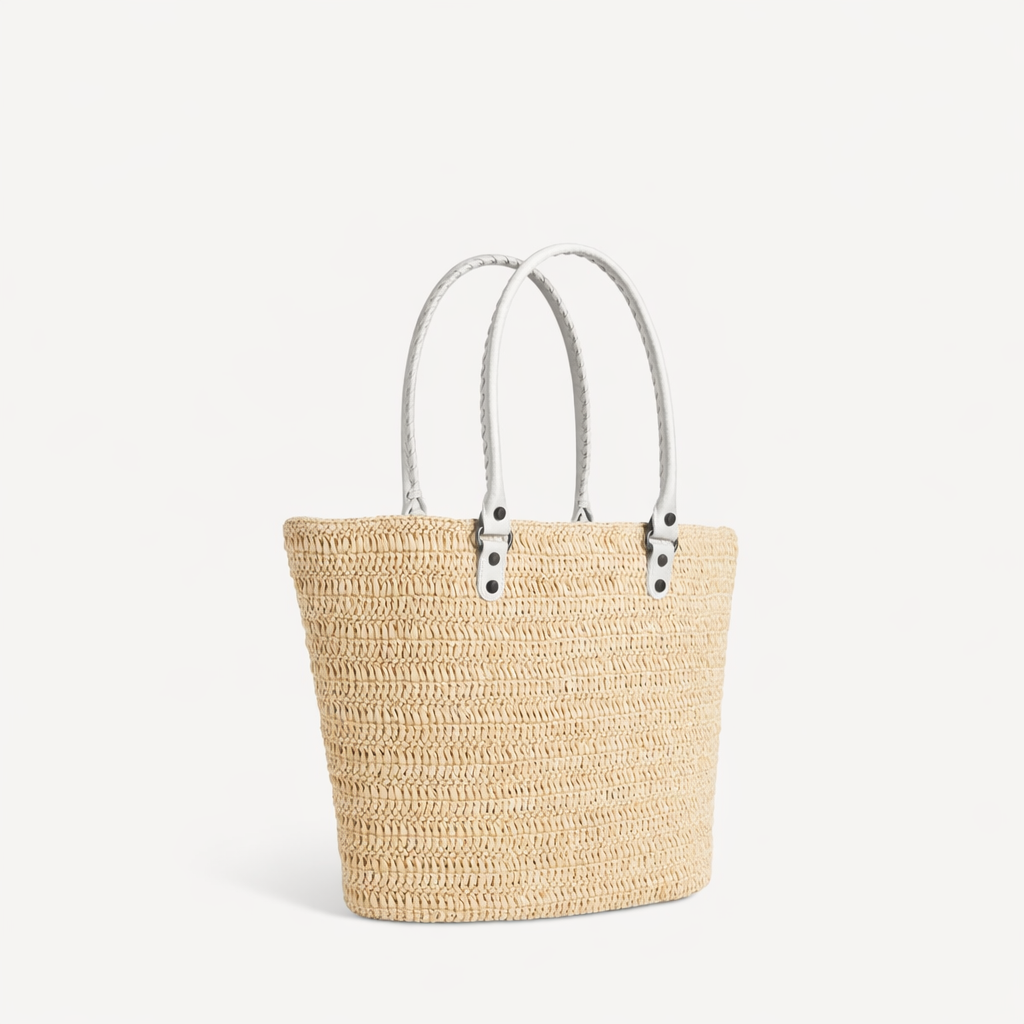 Balenciaga raffia city small bag