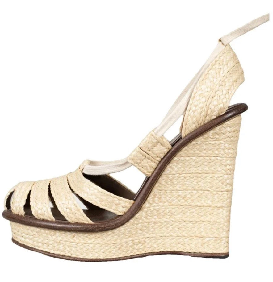 Bottega Veneta raphia wedges