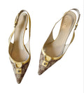 Gucci monogram slingbacks yellow lining