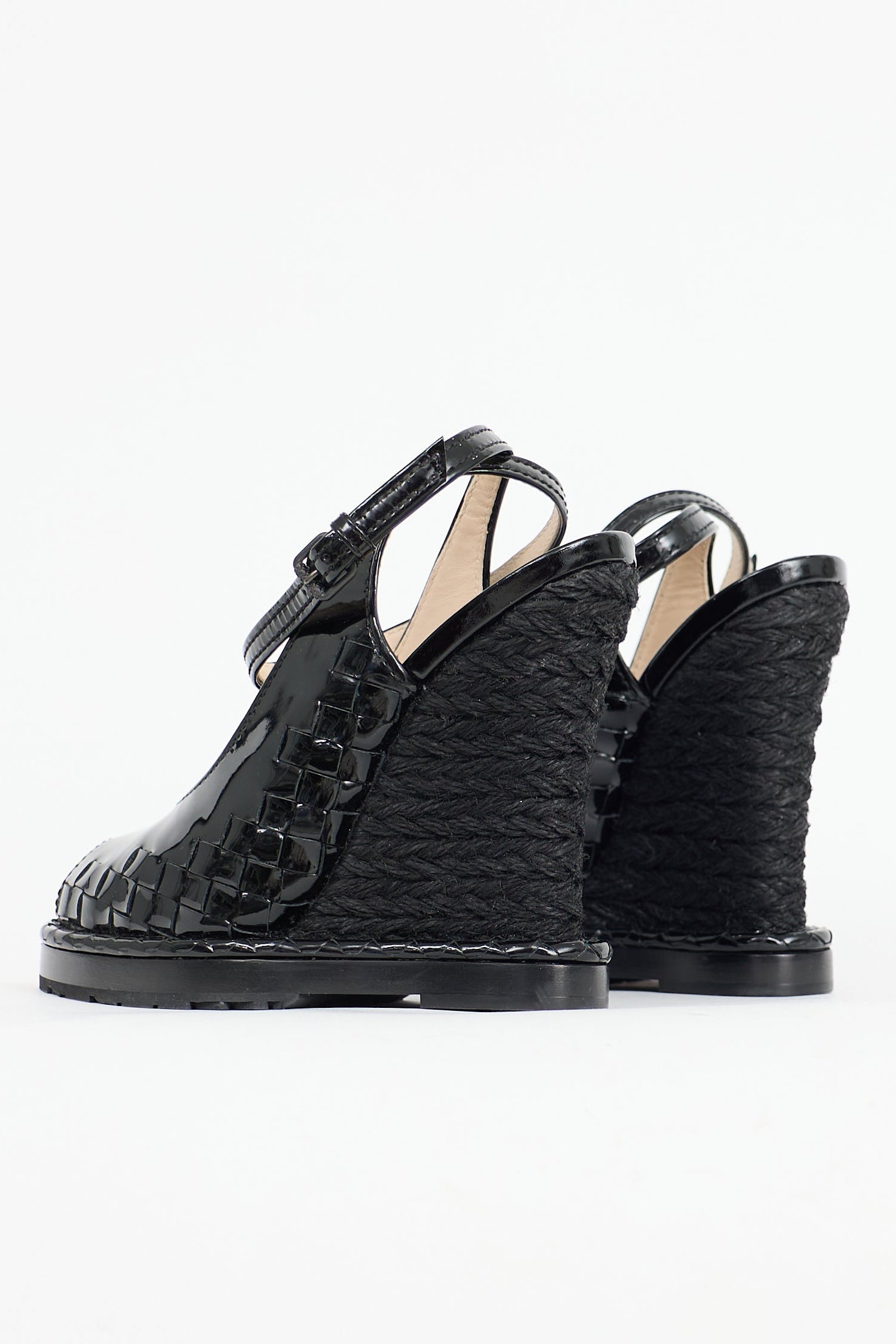 Bottega Veneta black wedges