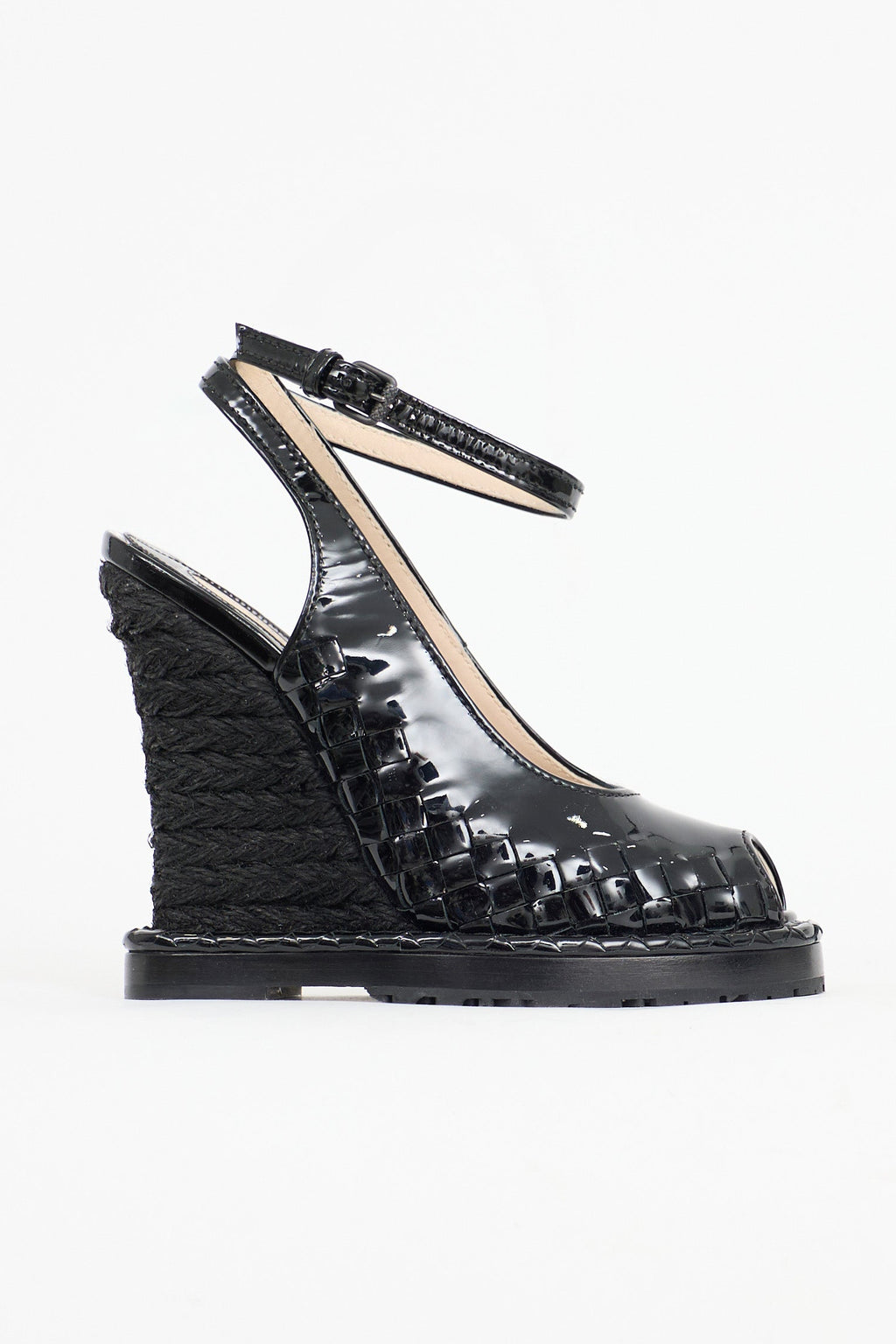 Bottega Veneta black wedges